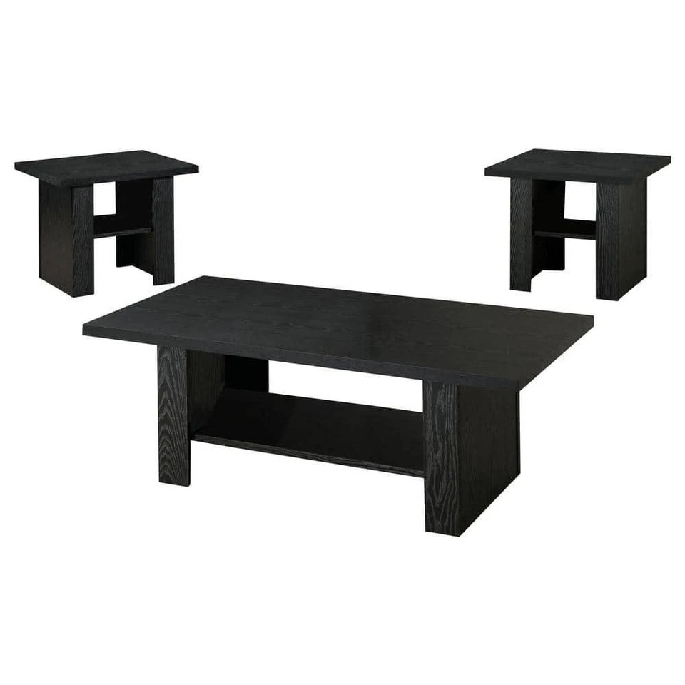 Coaster 3 Piece Contemporary Wood Table Set With Black Oak Finish 700345