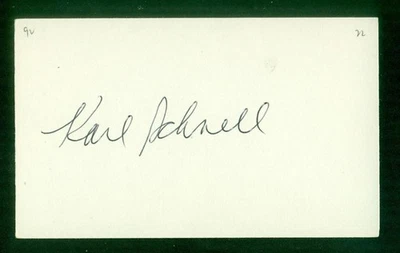 408, Karl Schnell, Original Signed/Autograph, Index Card, Reds, "1922-23" - Image 1 of 4