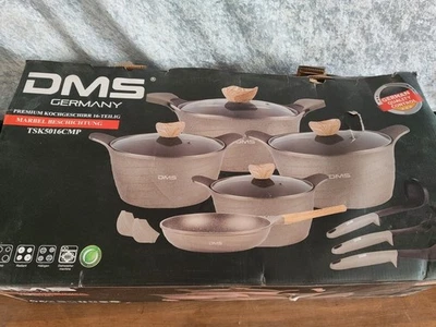 DMS® 16 Tlg Kochgeschirr Induktion Koch Topf Topfset Deckel Marbel Beschichtung - Bild 1 von 4