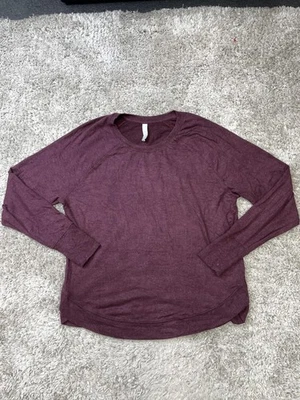 Athleta Shirt Womens Large Burgundy Long Sleeve Modal Blend Crewneck Lightweight - Image 1 of 4