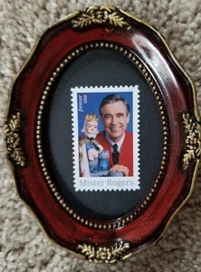 Framed US Postage Stamp - "Mister Rogers" Forever stamp Scott #5275  (2018) - Picture 1 of 1