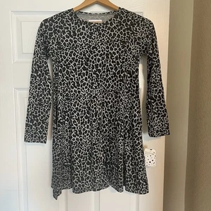 NWT Harper Canyon Grey Cheetah Print Dress Girls Size Medium Swing Style A4 - Picture 1 of 9