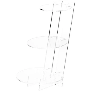 Plymor Acrylic Round Interlocking 3-Level Display Shelf, 15.125" x 9" x 12.5" - Picture 1 of 1