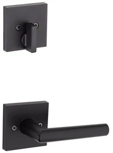 Kwikset 966MILSQT.UNIV Milan Lever Single Cylinder Interior Pack - Black - Picture 1 of 1