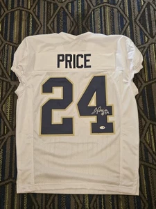 Maglia bianca personalizzata firmata/autografata Jadarian Price Notre Dame JSA taglio gioco - Foto 1 di 1