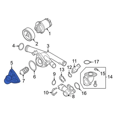 For Audi Q7 2007-2010 Audi 03H121133 Engine Coolant Outlet Flange - Изображение 1 из 3