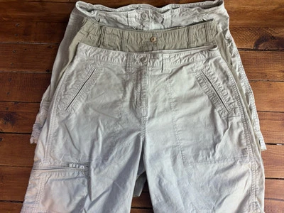 LOTE x3 Pantalones Cortos Woolrich Para Mujer 31x10 Doble Chino Senderismo Camping Safari Shorts Foto 1 de 4