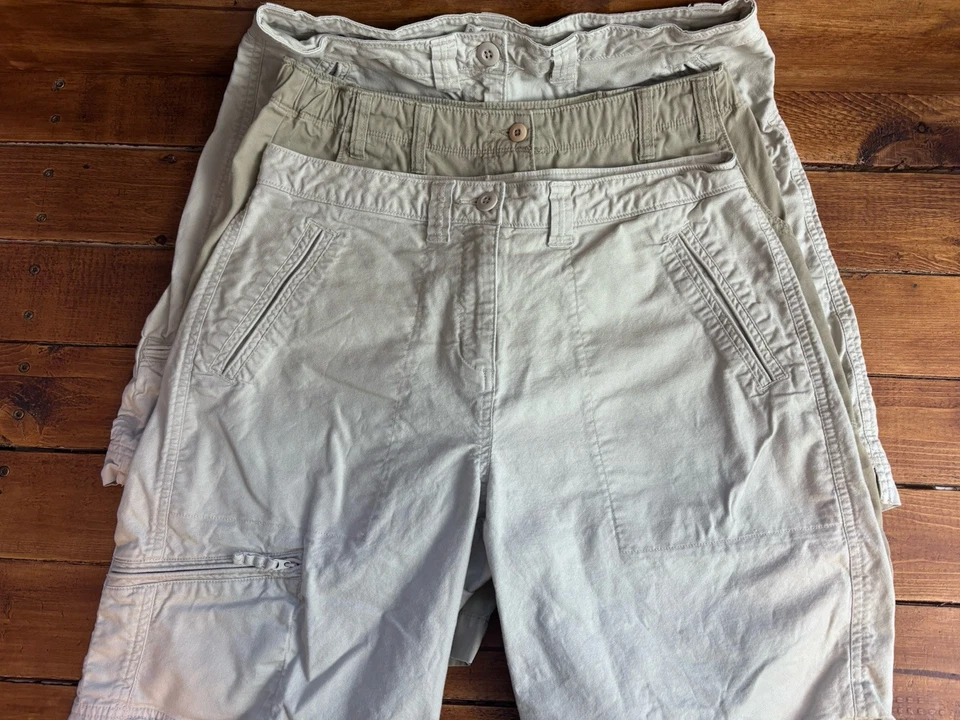 LOTE x3 Pantalones Cortos Woolrich Para Mujer 31x10 Doble Chino Senderismo Camping Safari Shorts Foto 1 de 4
