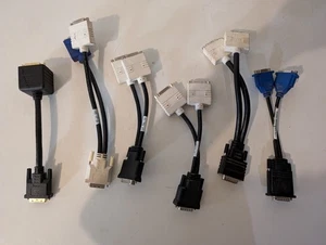 Lot of 6x VGA DVI Y-Cable Splitter Adapter Cords For Dual PC Monitor Setups - Picture 1 of 16