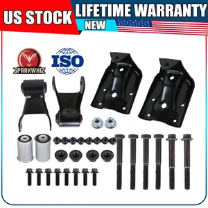 For Chevy GMC K1500 Series Rear Leaf Spring Shackle & Bracket Hanger Set Pickup - Picture 1 of 12