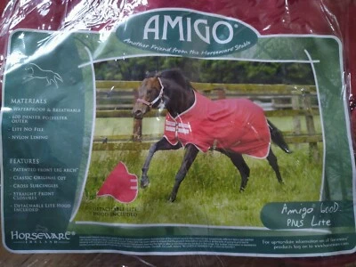 Horseware Amigo Outdoor/Regendecke mit Halsteil, Red / Pumice etc. - Bild 1 von 3