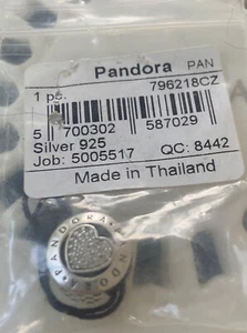 Authentic Pandora Signature Heart Charm #796218CZ - Picture 1 of 4