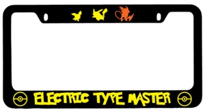 Pikachu Electric Type Master Black Metal License Frame Pokemon - Picture 1 of 1