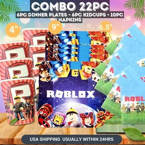 Party Supplies birthday decoration theme balloon topper banner roblox cupcake - Picture 1 of 75