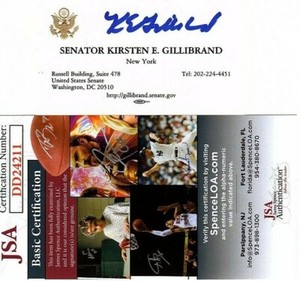 Kirsten Gillibrand Signed Business Card w/ JSA COA #DD24211 New York Senator