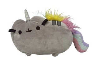 Pusheen GUND Cat Unicorn Pushneeicorn Plush Kitty 12" Gray Rainbow Sparkle Horn  - Picture 1 of 4