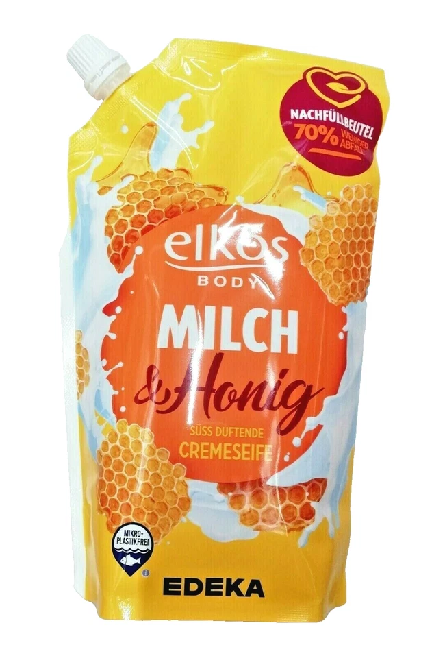 (3,00€/1L) Elkos Body Cremeseife Milch & Honig Nachfüllbeutel 750 ml - Bild 1 von 1