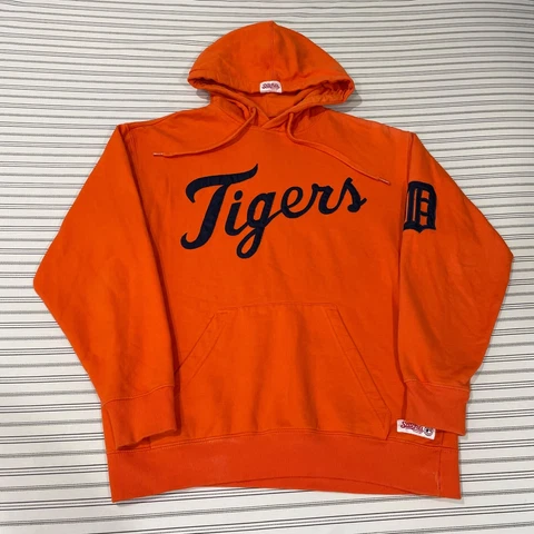Stitches MLB Detroit Tigers Pullover Hoodie Sweatshirt Baseball Orange Mens Med Cover
