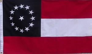 BANDERA JEFFERSON DAVIS BEAUVIOR - BANDERA DE ALGODÓN COSIDA PESADA - 3 PIES POR 5 PIES CSA - Imagen 1 de 9