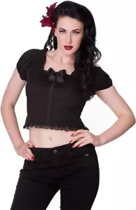 Spin Doctor Blouse Tora Top Black Women's Coreset NWT Goth Steampunk Sz Large - Picture 1 of 9