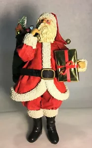 Vintage Christmas Santa 10" Tall, Fabric Mache & Ceramic Construction, used - Picture 1 of 6