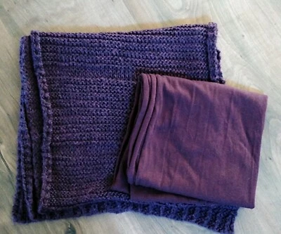 Lot of 2 Purple Scarves Charlotte Russe Infinity Scarf & Knit Rectangle Scarf - Image 1 of 4