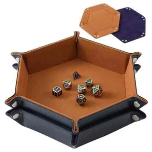 2 Pcs Portable Folding Dice Rolling Tray Set for RPG DND Table Games - PU Lea... - Picture 1 of 7