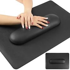 Anrui Arm Rest for Nails PU-Leather Nail Arm Rest + Nail Mat for Acrylic Nail...