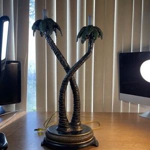 Vintage Palm Beach Hollywood Regency Doppel Palmenlampe - Bild 1 von 16