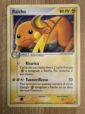 Pokémon TCG Raichu EX FireRed & LeafGreen 12/112 Holo Rare LP ITALIAN - Image 1 of 2