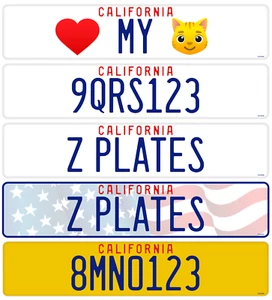 Custom California License Plate - European Size, Legacy Design - Picture 1 of 23