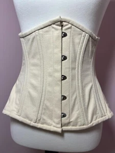 Curvy Cupcake Stalowe bez kości Płótno Pod biustem Naturalny gorset NOWY 28" Trenażer talii - Zdjęcie 1 z 10