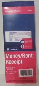 Lot of 2 Adams Money/Rent Receipt Books 3 Part Carbonless Numbered TC2701 - Picture 1 of 9