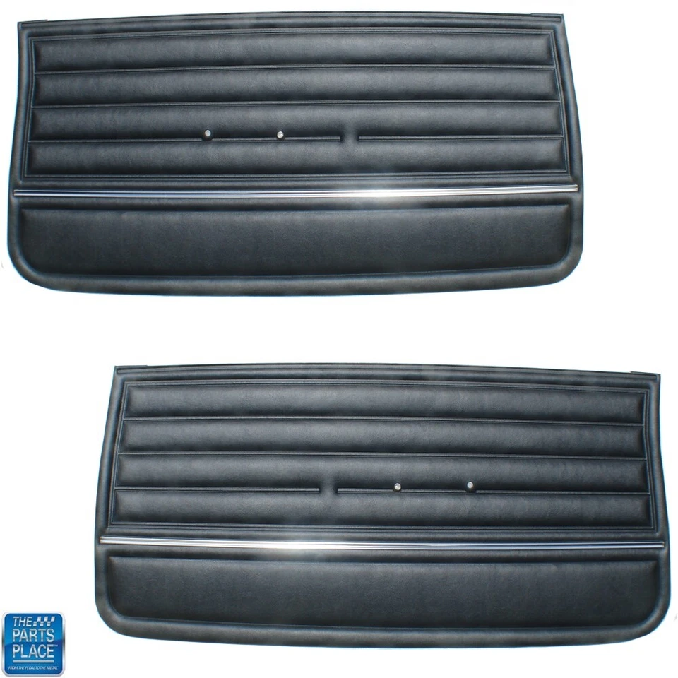 1965 Chevelle Malibu El Camino Front Door Panels Pre-Asssembled Black - New - Изображение 1 из 1
