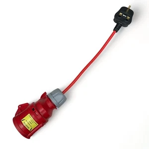 Marten® 415V 16A 5 Pin Adapter for PAT Testing 3 Phase 13a Plug to 16a 5 Pin - Picture 1 of 2
