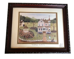 Matted Framed LTD ED Signed Numbered Print Cindy Mangutz “Christina’s Garden” - Picture 1 of 5