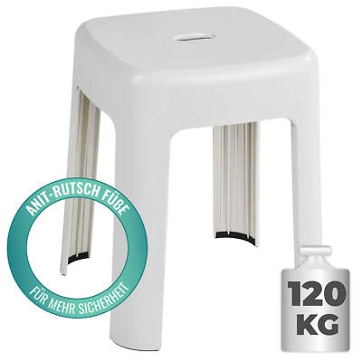 WENKO Bad Hocker ALASKA Dusche 120 kg Sitz Stuhl Rücken Lehne höhen verstellbar - Bild 1 von 4