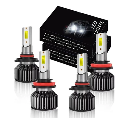 Para Ram 4000 2015-2019 Blanco Luz Alta Baja 4 piezas Bombillas LED Super Brillantes Foto 1 de 4
