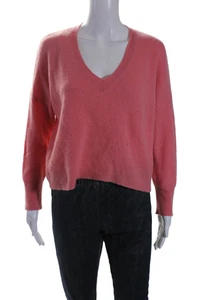 360 Cashmere Womens Cashmere Orange V-Neck Long Sleeve Sweater Top Size XS - Picture 1 of 6