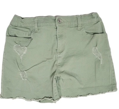Pantalones Cortos Niños Place Envejecidos Verde Claro, Talla 14, Cintura Ajustable Foto 1 de 4