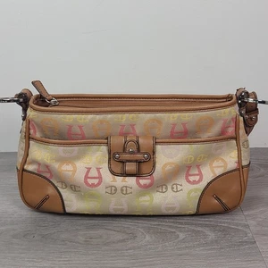 Bolso de Hombro Etienne Aigner Pastel Herradura Logo Tostado Plata Herrajes Y2K - Imagen 1 de 6