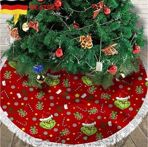 Weihnachtsbaum Decke Diebes Grinch Rund Rock Teppich Christbaumdecke Deko DE - Bild 1 von 17