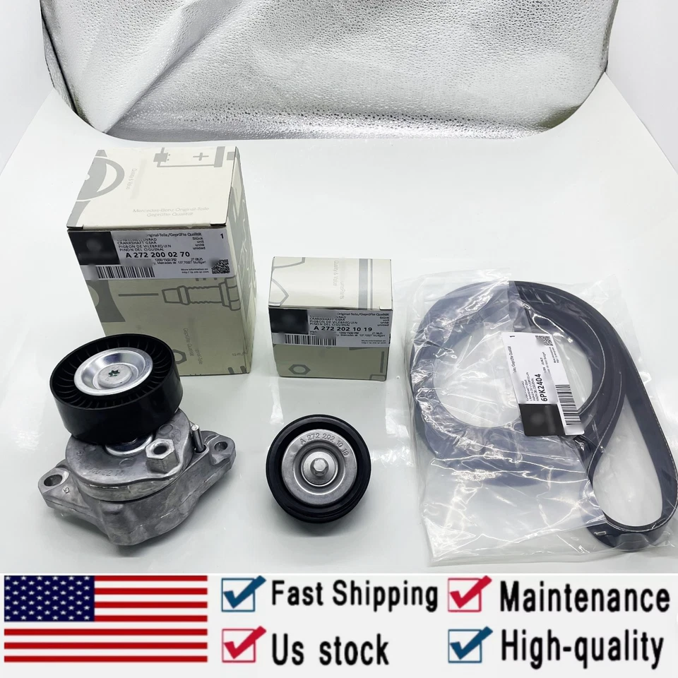 Belt Tensioner Pulley Kit A2722000270 Fits For Mercedes C300 C350 E350 E550 - Image 1 of 4