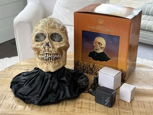 Vintage Kurt S. Adler Fiber Optic Skull Halloween Skeleton Head Lights Up Video - Picture 1 of 16