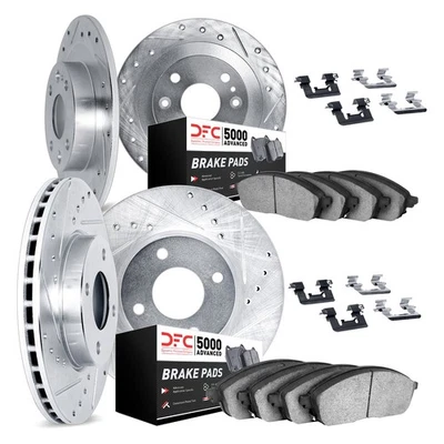 For Kia Sephia 98-00 DFC PRO-KIT 5000+ Drilled & Slotted Front & Rear Brake Kit - Image 1 of 2