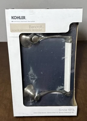 Toallero de mano KOHLER BANCROFT níquel cepillado/plata con barra blanca NUEVO Foto 1 de 4