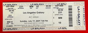 LA Galaxy vs AC Milan Ticket Stub Sunday, July 19, 2009. Great Condition - Picture 1 of 2