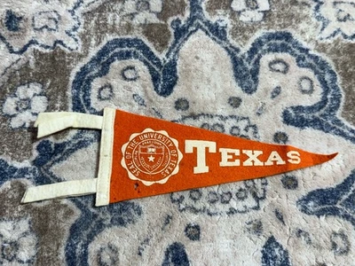 Vintage University of Texas UT Longhorns Souvenir Felt Mini Pennant 8.5” - Image 1 of 4