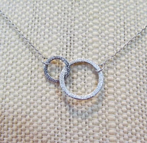 Collar ATI Plata Esterlina Textura Brillante Círculos Entrelazados 16.5" 18-1/2" - Imagen 1 de 19