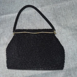 Vintage Beaded Purse w Beaded Handle & Goldtone Trim Beaded Clasp - Hong Kong - Picture 1 of 4
